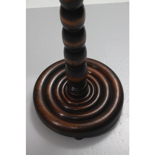 Charles Dudouyt French Art Deco Turned Walnut Column Table in the style of Charles Dudouyt, 1930s For Sale - Image 4 of 12