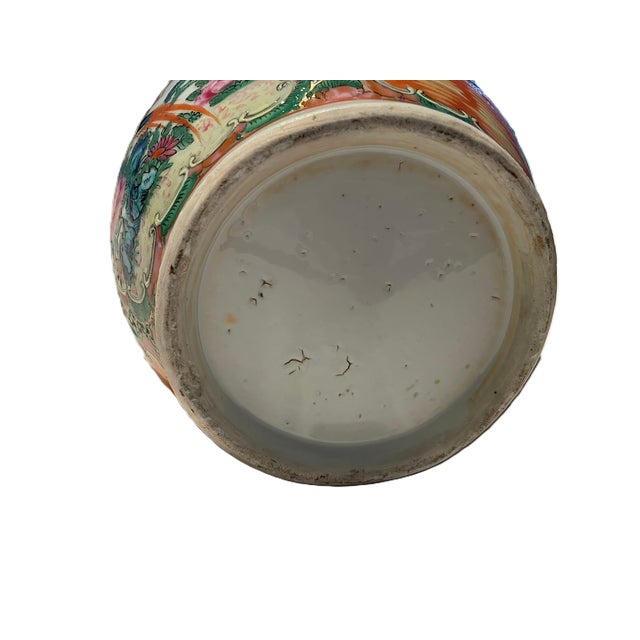 Large Hand‑Painted Chinese Export Porcelain Vase With Figural Panels & Gilt Dragon Handles For Sale In Miami - Image 6 of 6