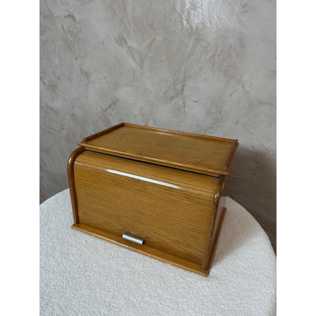 Wood Vintage Oak Filing Cabinet, 1960 For Sale - Image 7 of 11