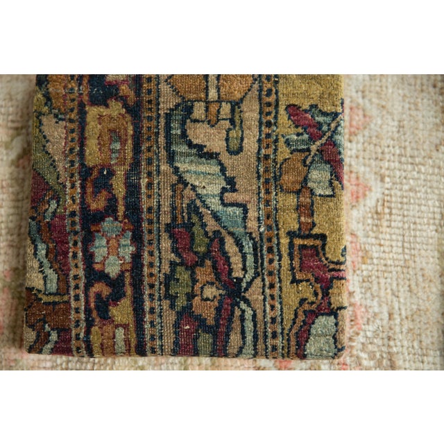 Wood Decorative Cork Board Antique Kerman Rug Fragment Art For Sale - Image 7 of 11
