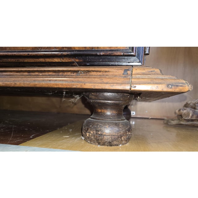 17th Century Burl Walnut Veneer Cabinet Flemish German Low Country For Sale - Image 17 of 17