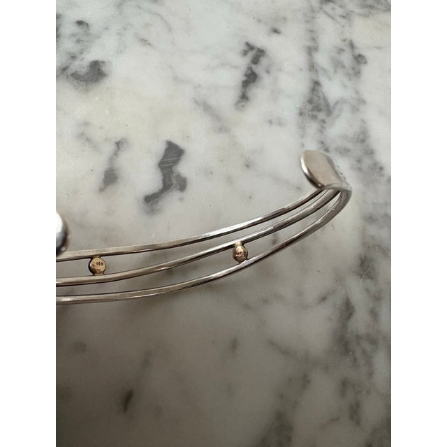 Sterling Silver and 14 Karat Gold Wire Cuff Bracelet For Sale In New York - Image 6 of 6