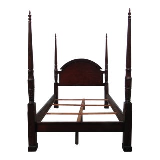 1980s Bombay Poster Mahogany Designer Queen Size Bed For Sale