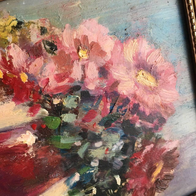 Framed Floral Original Painting Pink Daisies Bouquet Art Decor by Valeriya Serova For Sale - Image 9 of 12