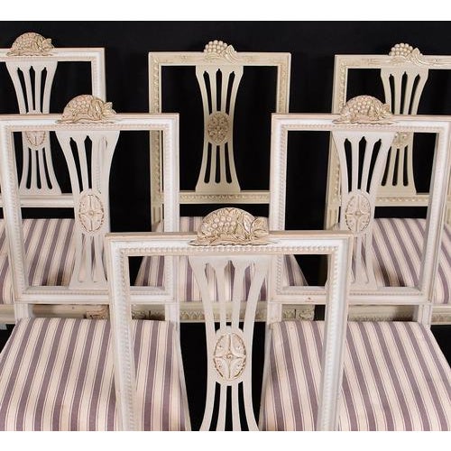 Swedish Gustavian Style Lindome Dining Chairs, 1960s, Set of 6 For Sale - Image 4 of 5