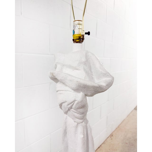 Sculpture Materials Vintage John Dickinson Style Draped Plaster Floor Lamp For Sale - Image 7 of 9