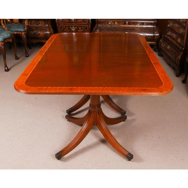 Vintage 20th Century Twin Pillar Flame Mahogany Dining Table from William Tillman For Sale - Image 6 of 16