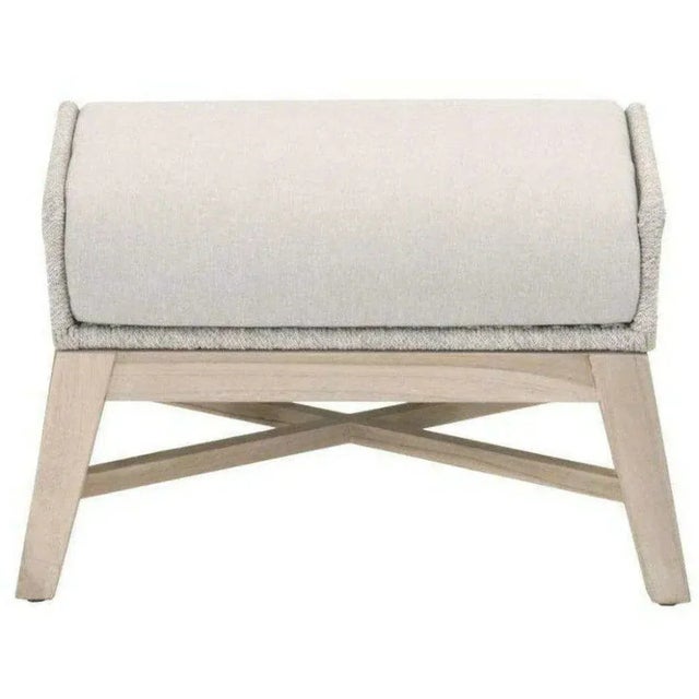 Tapestry Olefin Fabric Outdoor Footstool by Essentials for Living For Sale - Image 4 of 5