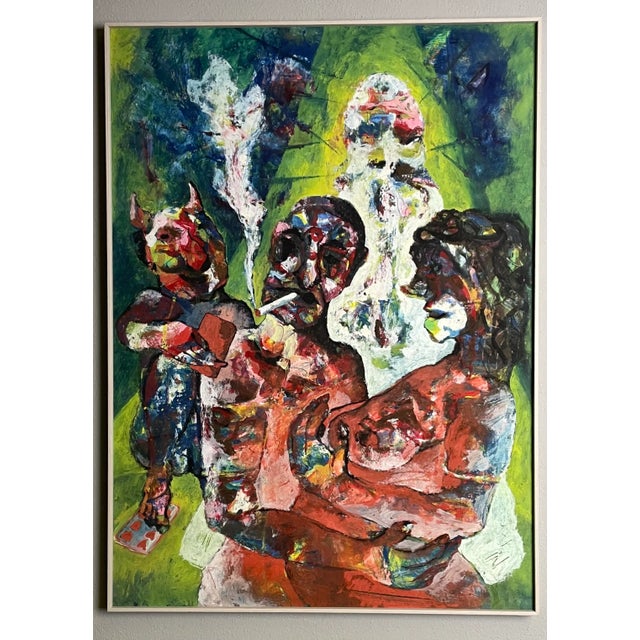 Milan Klimes, 1970s, Oil, Mixed Technique on Cardboard For Sale - Image 5 of 5