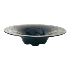 Midcentury Black Amethyst Glass Centerpiece Bowl