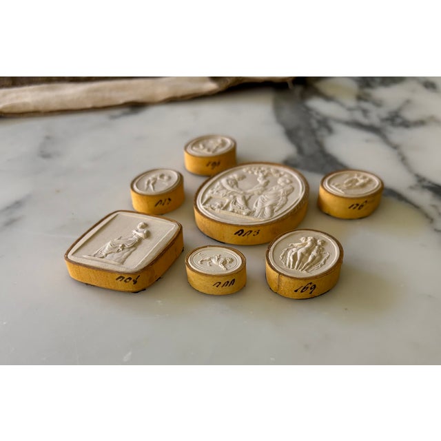 Antique Italian Grand Tour Plaster Intaglios - Set of 7 (Group #7) For Sale - Image 4 of 12