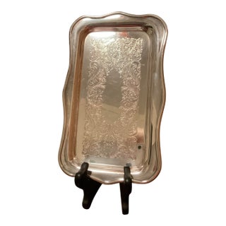 Vintage Sheridan Silverplate Tray – 10” X 6” Catchall, Vanity Tray, Bar Cart Tray or Snack Tray for Traditional, Hollywood Regency, Palm Beach Regency For Sale