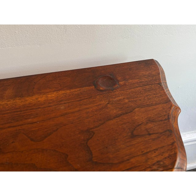 Wood Antique Demi Lune Table With Shell Motif For Sale - Image 7 of 11