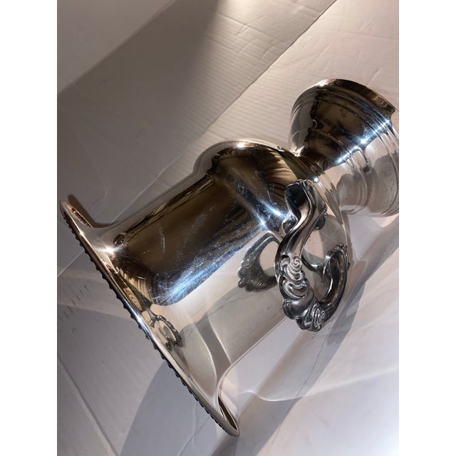 Silver Vintage Leonard Hollywood Regency Silver-Plated Trophy Champagne Bucket Urn For Sale - Image 8 of 12
