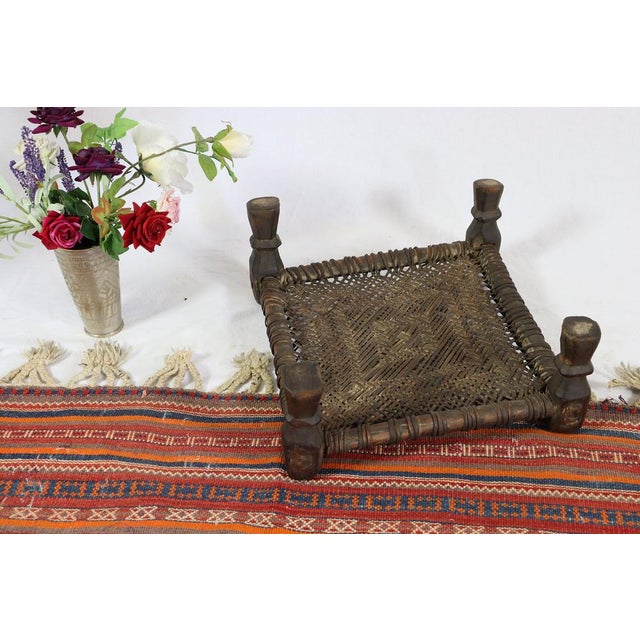 19th Century Low Cedar Stool, Nuristan, 1890s For Sale - Image 10 of 16