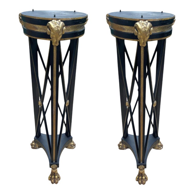 Ebonised and Giltwood Torchères, Set of 2 For Sale