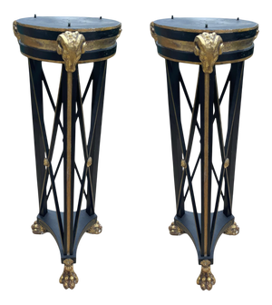 Ebonised and Giltwood Torchères, Set of 2