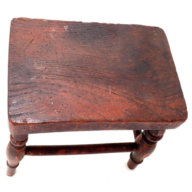 This Really is an Exceptionally Nice Antique Early American Country Primitive Fireside - Hearth Stool. Circa Mid 19th...
