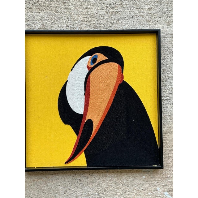 Early 21st Century Vintage Framed Toucan Textile Art For Sale - Image 5 of 12
