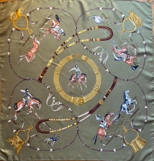 HERMÈS PAMPA Silk scarf designed by Jean De Fougerolles 1986