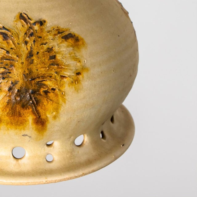 Brown Round Brown Terra Ceramic Pendant Light, Denmark, 1970s For Sale - Image 8 of 15