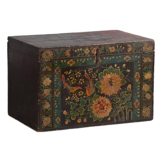 Antique Chinese Painted Trunk For Sale
