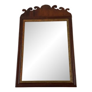 19th Century Mahogany Chippendale Mirror With Gilt Accent For Sale
