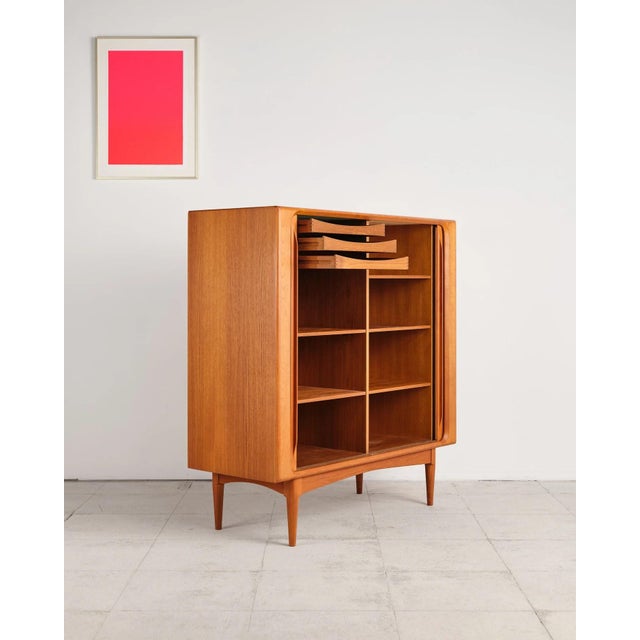 Teak Highboard with Louvered Doors by Bernhard Pedersen & Søn, Denmark, 1960s For Sale - Image 14 of 18