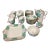 Vintage Green and White Wedgewood Tea Service - 44 pcs For Sale