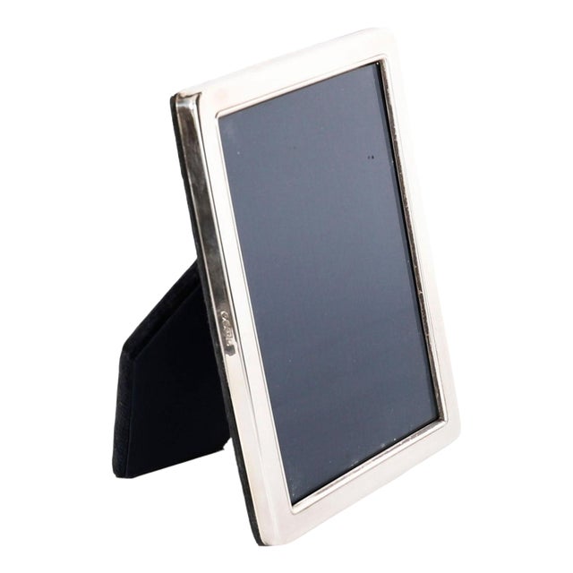 Vintage Sterling Silver Portrait Photo Frame attributed to Carrs, 2000s For Sale