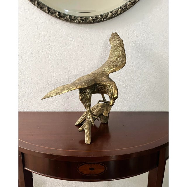 Vintage Brass Perched Eagle For Sale - Image 9 of 10