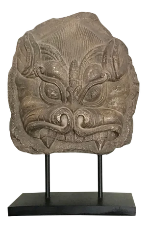 Asian Spirit Mask on Black Wooden Stand