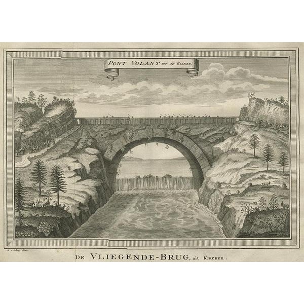 Early and interesting Western depiction relating to China topography and bridge building. At this date China was still a...