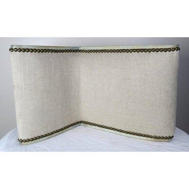 Gustavian (Swedish) Swedish Painted "X" Rocking Bench With Linen Upholstery, Circa 1930s For Sale - Image 3 of 7