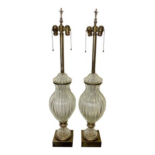 Mid 20th Century Rare Seguso Murano Lamps by Marbro of Hollywood - a Pair For Sale