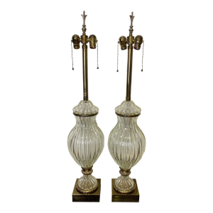 Mid 20th Century Rare Seguso Murano Lamps by Marbro of Hollywood - a Pair
