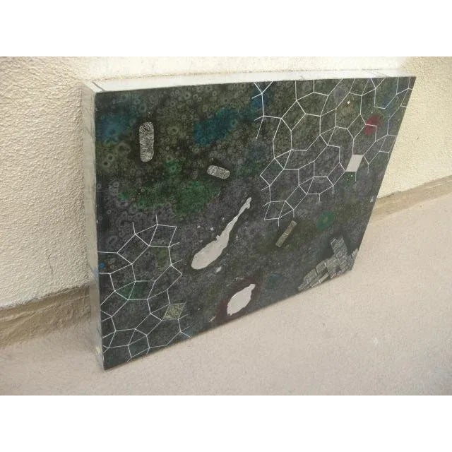 2003 "Etude Three" Geometric Abstract Mixed Media Painting For Sale - Image 9 of 12