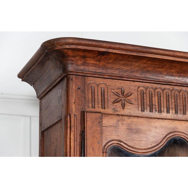 19th Century French Glazed Fruitwood Armoire / Vitrine, 1800s For Sale - Image 6 of 15