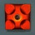 Ceramic German Orange Square Ceramic Wall Lights, 1970, Set of 2 For Sale - Image 7 of 11