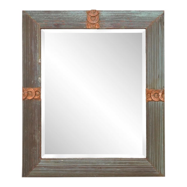 Handcrafted Copper Gutter Wall Mirror For Sale