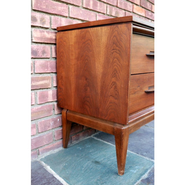 1960s MidCentury Modern Bassett Impact Collection Walnut 2Drawer Nightstand Chairish