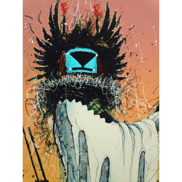 Larry Fodor "Crow Mother Kachina St II" Original Hand Signed Color Lithograph For Sale In Denver - Image 6 of 6