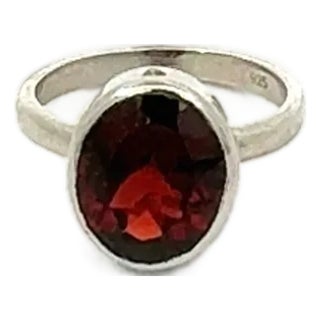 Stunning 4.55 Carat January Birthstone Solitaire Sterling Silver Ring - Size 8.5 For Sale