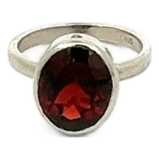 Stunning 4.55 Carat January Birthstone Solitaire Sterling Silver Ring - Size 8.5 For Sale
