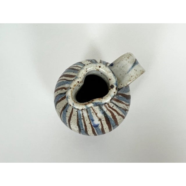 Ceramic Vintage Striped Stoneware Creamer For Sale - Image 7 of 12