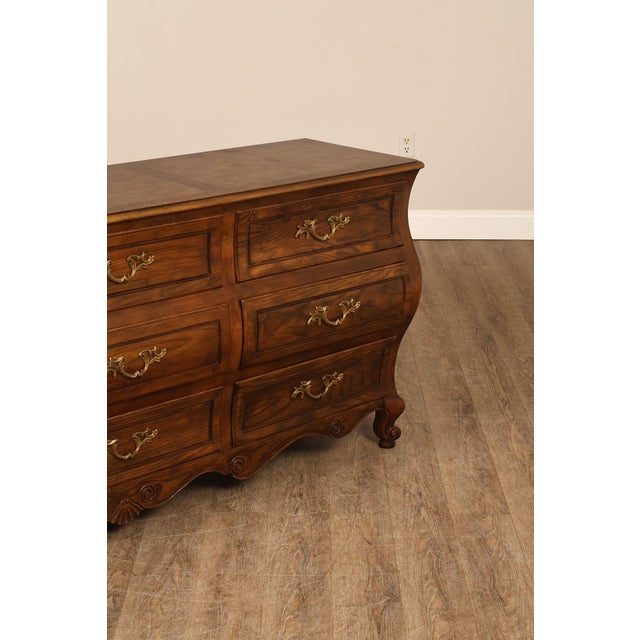 Baker Furniture Company Burl Wood Long Bombe Dresser For Sale In Philadelphia - Image 6 of 18