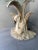 This is an incredible and unique hand painted and hand carved swan and palm leaf console. The shape is a demilune with a...