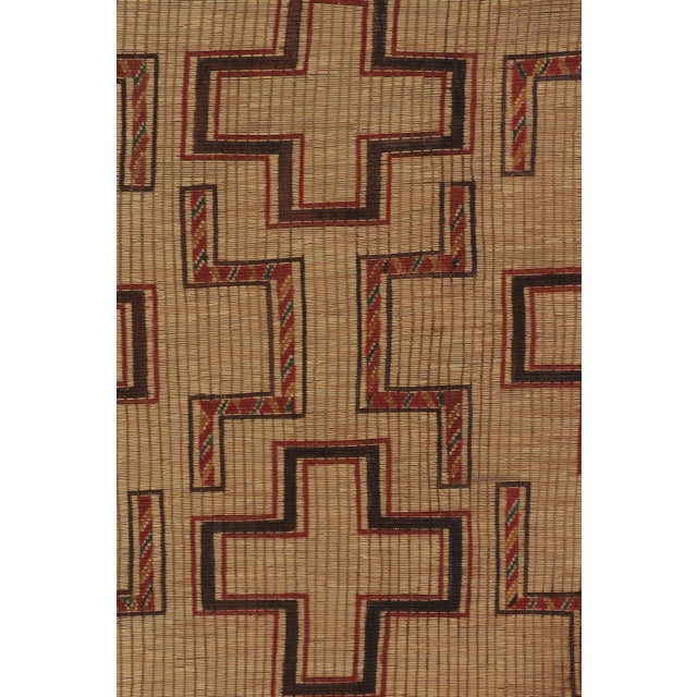Vintage Tuareg Square Rug in Brown and Red with Geometric Patterns - Rug & Kilim For Sale In New York - Image 6 of 9