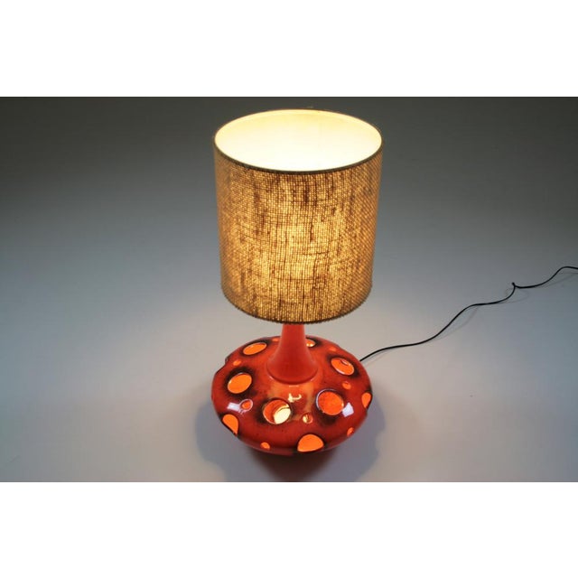 Orange Ceramic Table Lamp, 1970s For Sale - Image 13 of 14
