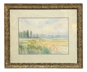 Vilardo, Italian Modern Landscape, Watercolor on Paper, 1997, Framed
